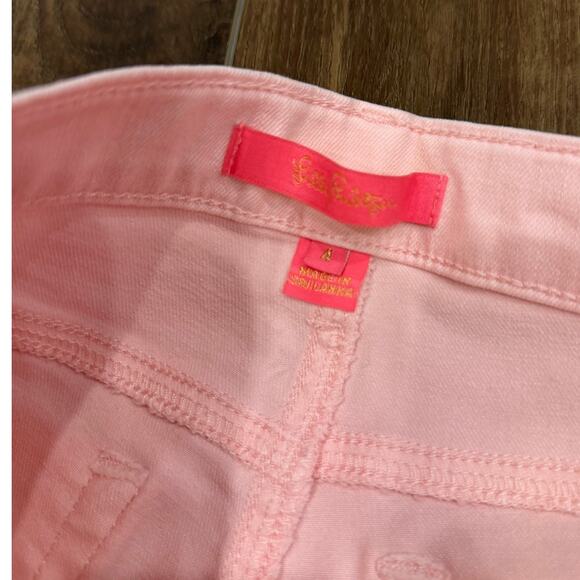 Lilly Pulitzer South Ocean High Rise Calla Lilly Fringe Bottom Jeans Size 4 - Picture 6 of 7